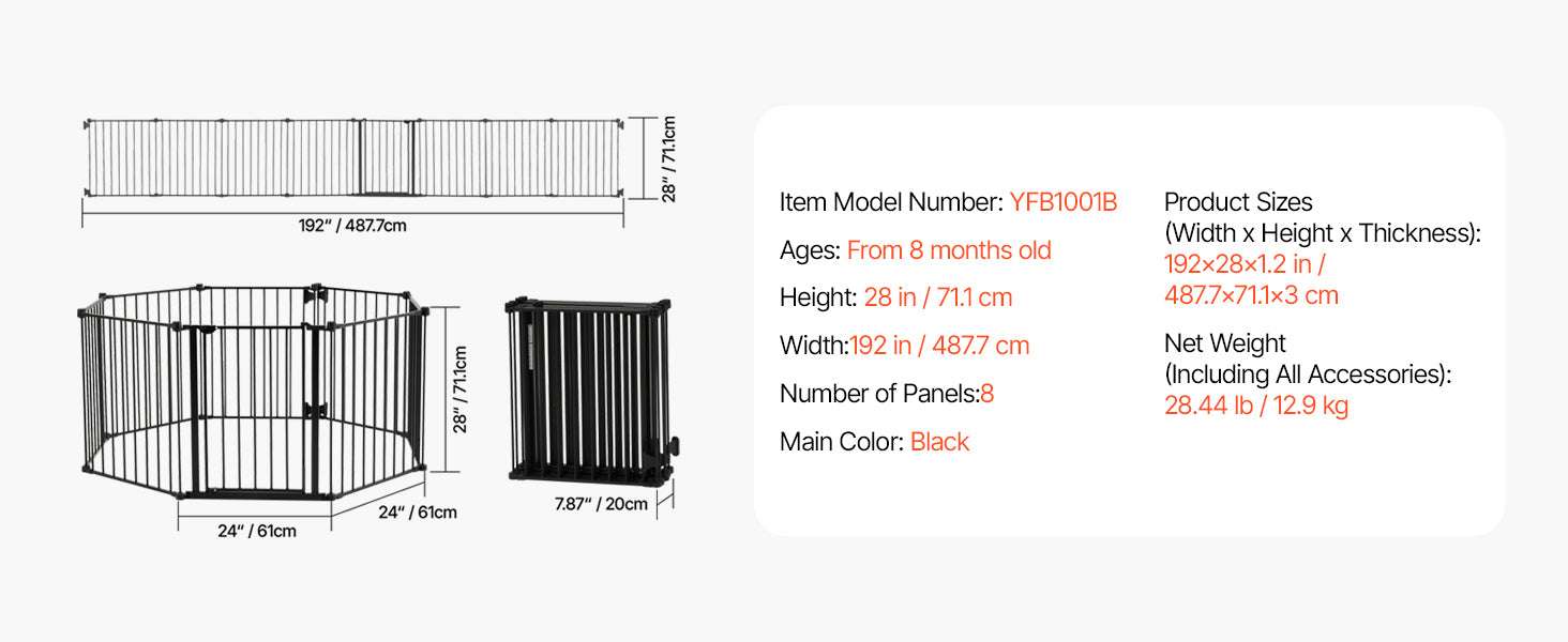 Adjustable Baby Gate with Auto-Close Door for Stairs and Doorways-W29.5-37in 30inH / United States