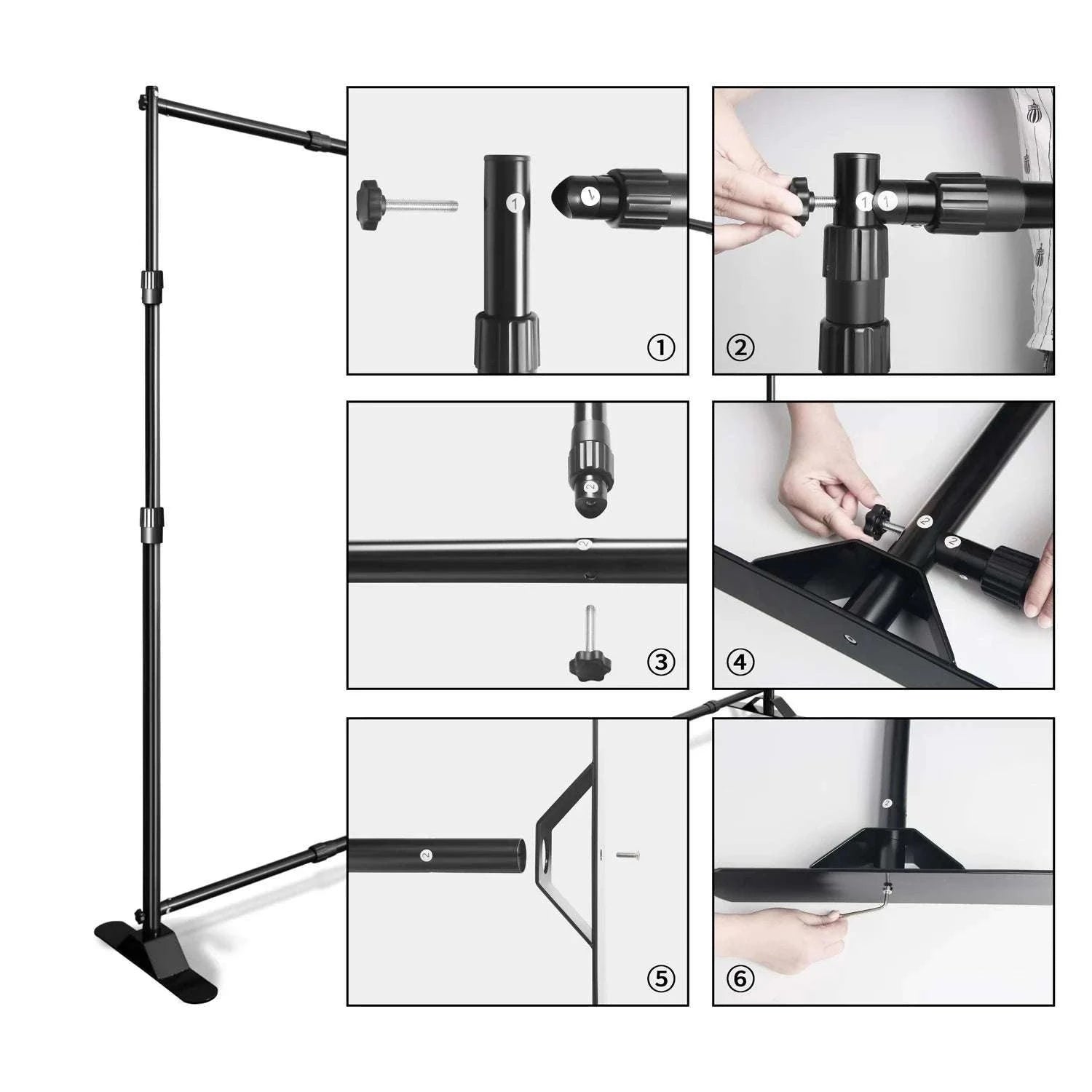 Adjustable Backdrop Stand 8x8FT / 10x8FT for Events & Photography-2400x2400 / United States