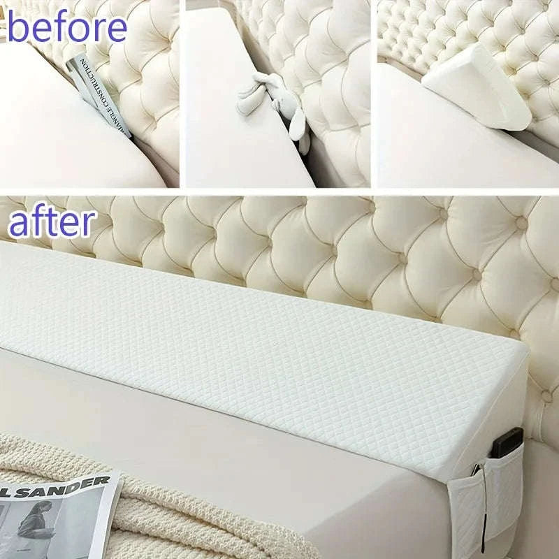 Adjustable Bed Wedge Pillow 0–7" Gap Filler for Better Sleep-WHITE / 137x25x15cm / United States