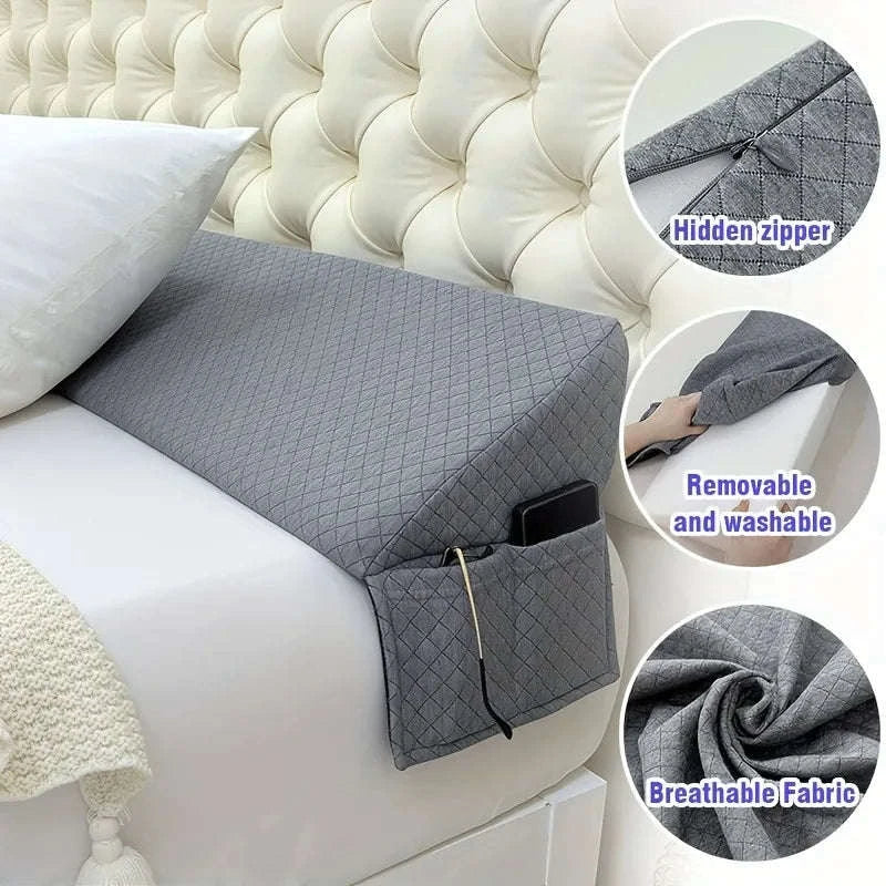 Adjustable Bed Wedge Pillow 0–7" Gap Filler for Better Sleep-WHITE / 137x25x15cm / United States