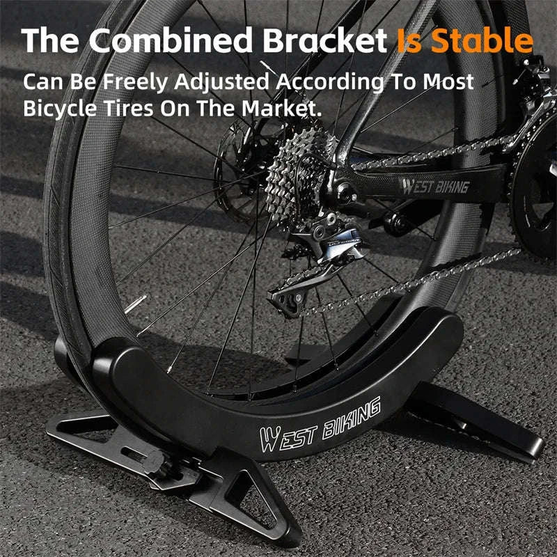 Adjustable Bicycle Parking Rack for Indoor Bike Storage and Repair-Black / CHINA