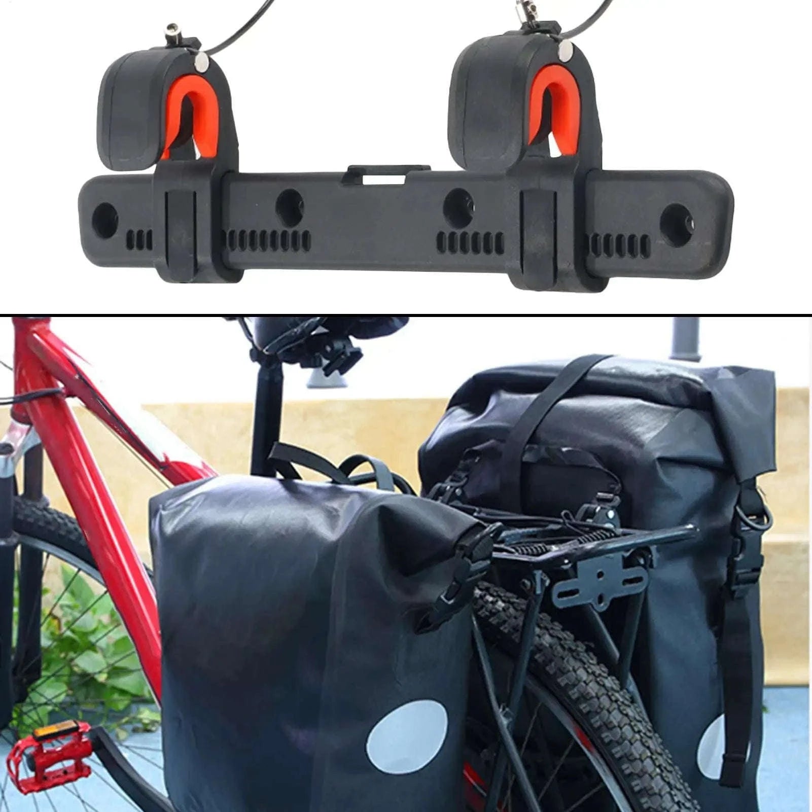 Adjustable Bicycle Side Bag Buckle-Black