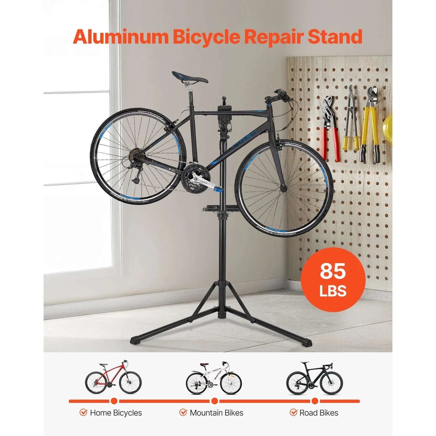 Adjustable Bike Repair Stand with 360° Clamp & Tool Tray-aluminum alloy 110lb / GERMANY