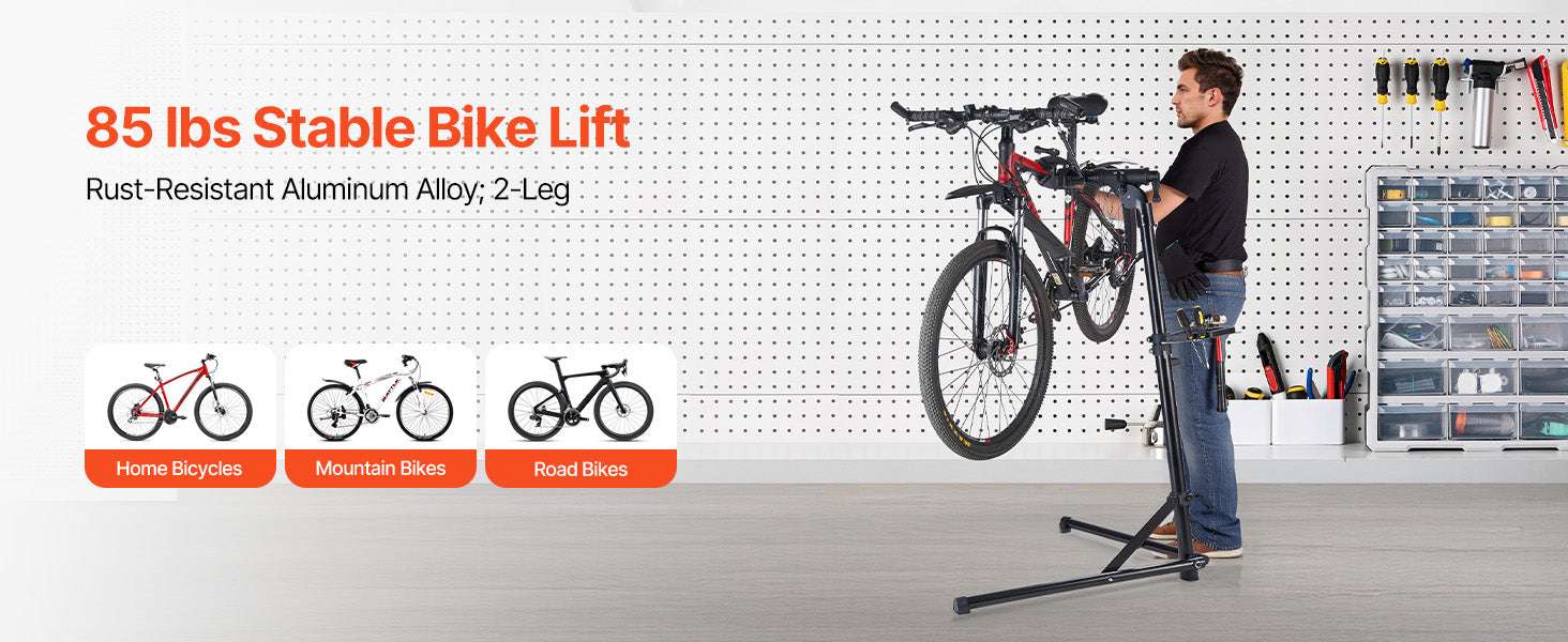 Adjustable Bike Repair Stand with 360° Clamp & Tool Tray-aluminum alloy 110lb / GERMANY