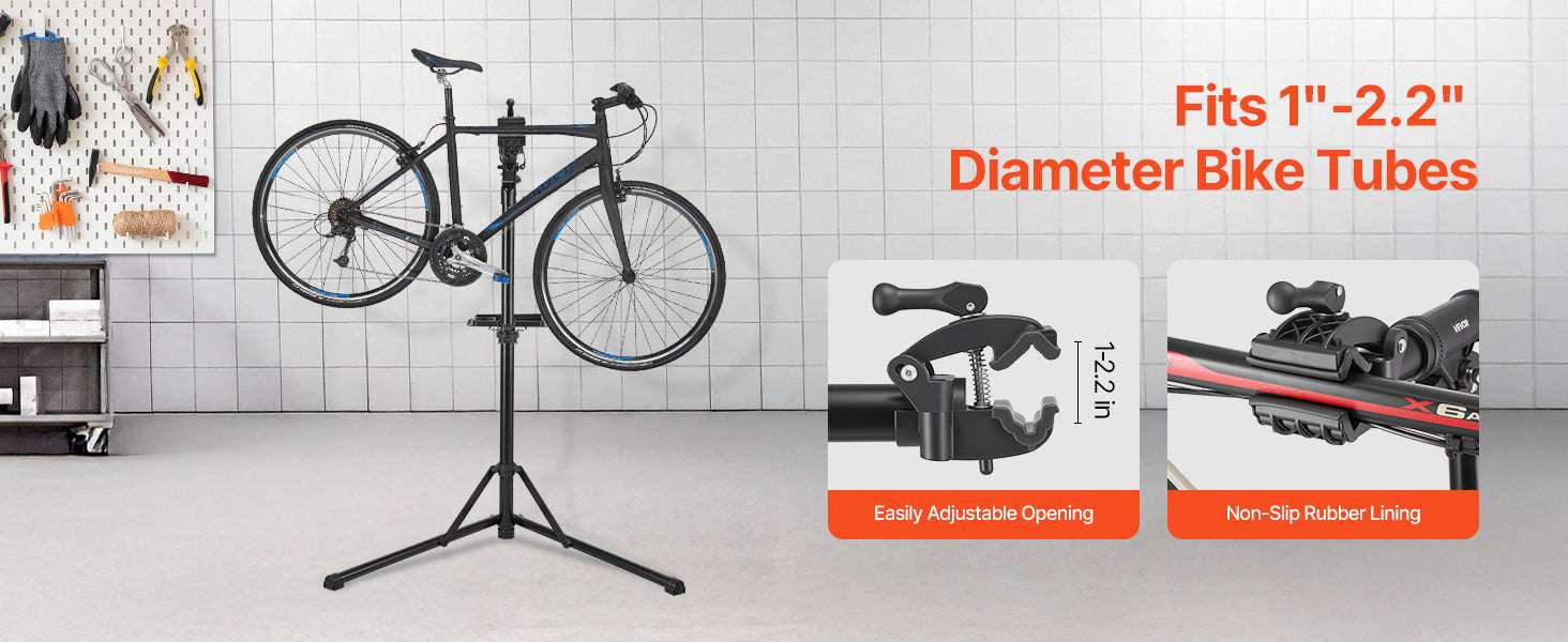 Adjustable Bike Repair Stand with 360° Clamp & Tool Tray-aluminum alloy 110lb / GERMANY