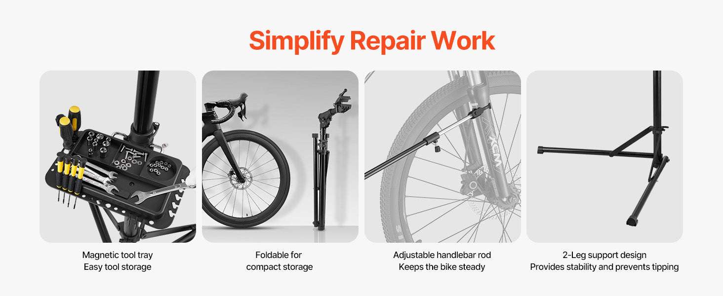 Adjustable Bike Repair Stand with 360° Clamp & Tool Tray-aluminum alloy 110lb / GERMANY