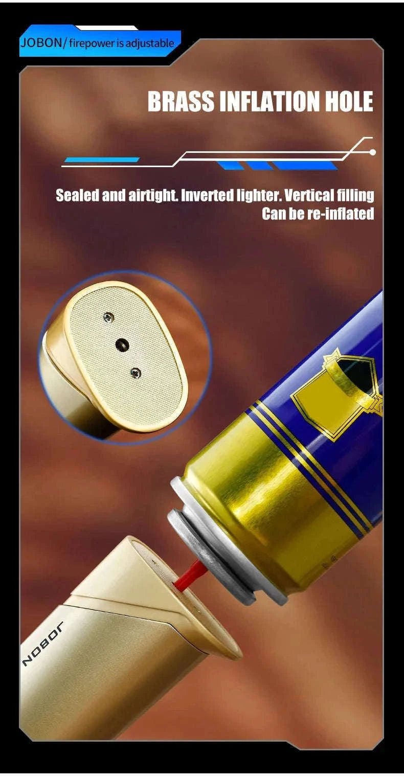 Adjustable Blue Flame Torch Lighter with 360° Rotation and Lock-White