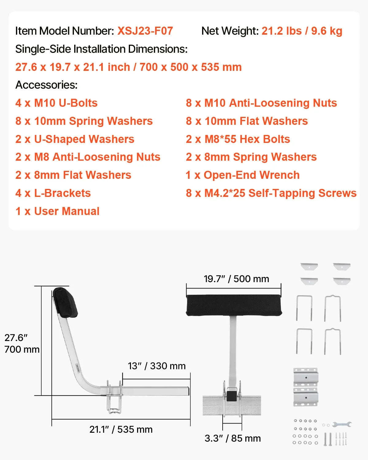 Adjustable Boat Trailer Guide Poles, 2-Piece Heavy-Duty Steel Roller Guide-T-type / United States