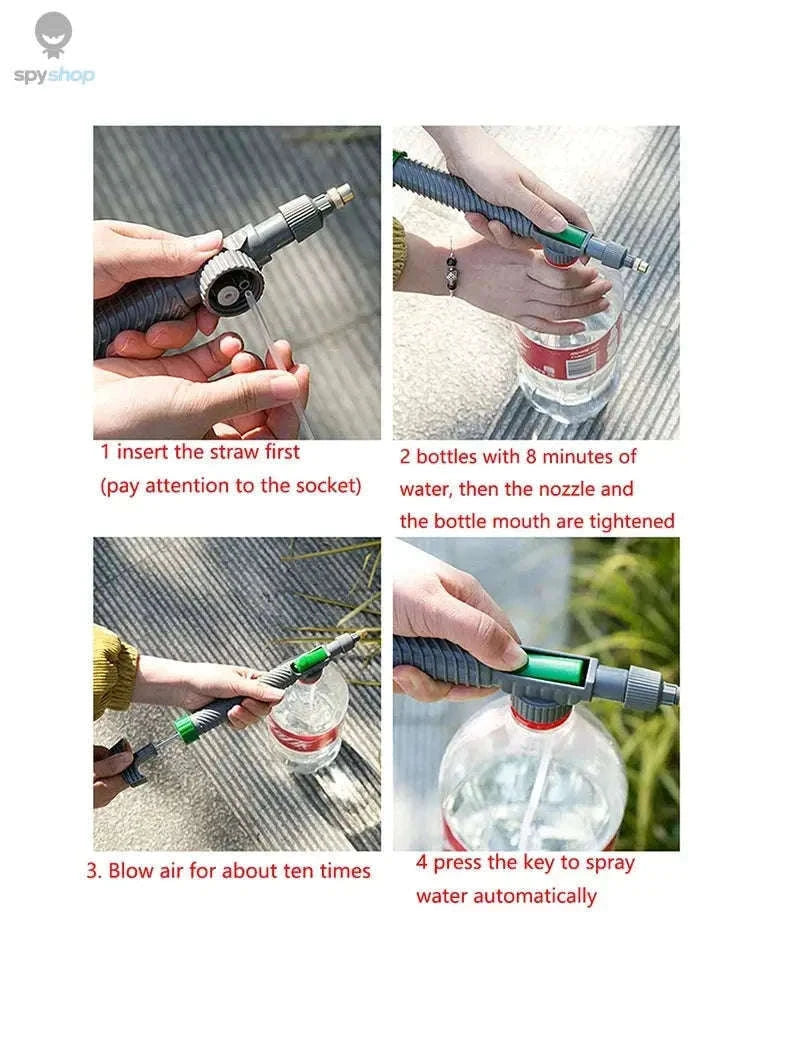 Adjustable Bottle Spray Nozzle for Garden-orange