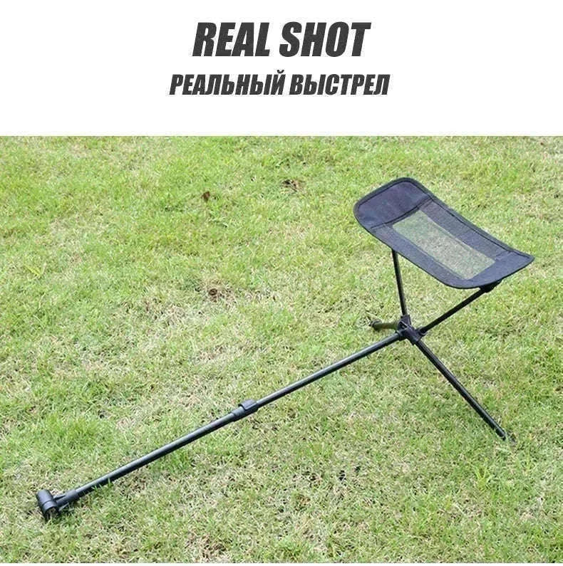 Adjustable Camping Chair Foot Rest Stool with 40–70cm Support-Khaki