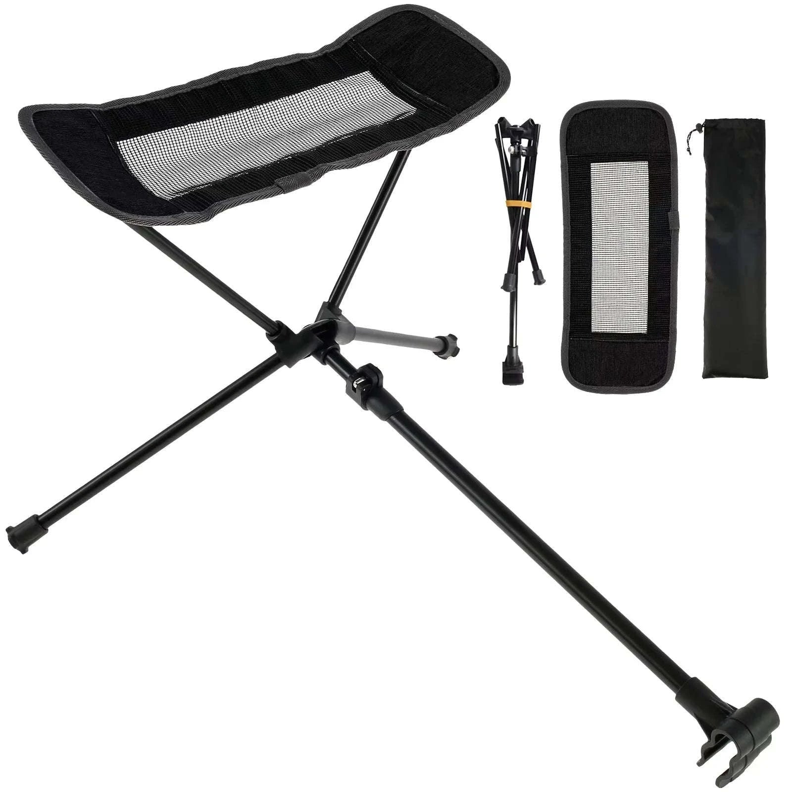 Adjustable Camping Chair Foot Rest Stool with 40–70cm Support-Khaki