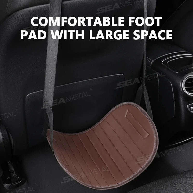 Adjustable Car Hanging Footrest Pad for Travel Comfort-Brown
