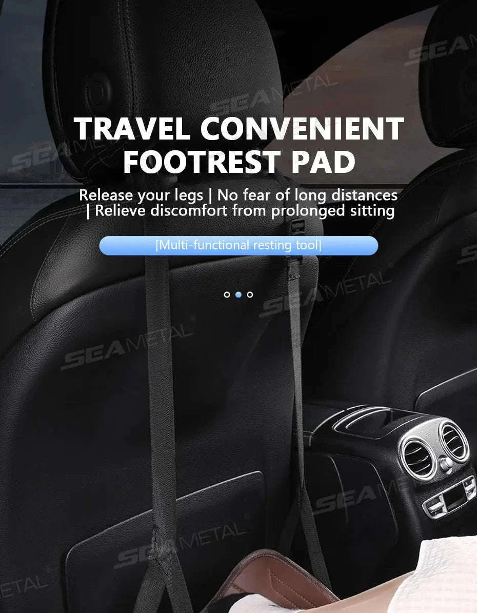 Adjustable Car Hanging Footrest Pad for Travel Comfort-Brown