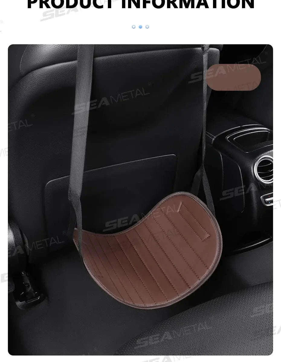 Adjustable Car Hanging Footrest Pad for Travel Comfort-Brown