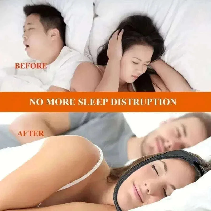 Adjustable Chin Strap for Nighttime Comfort and Quiet Sleep-black