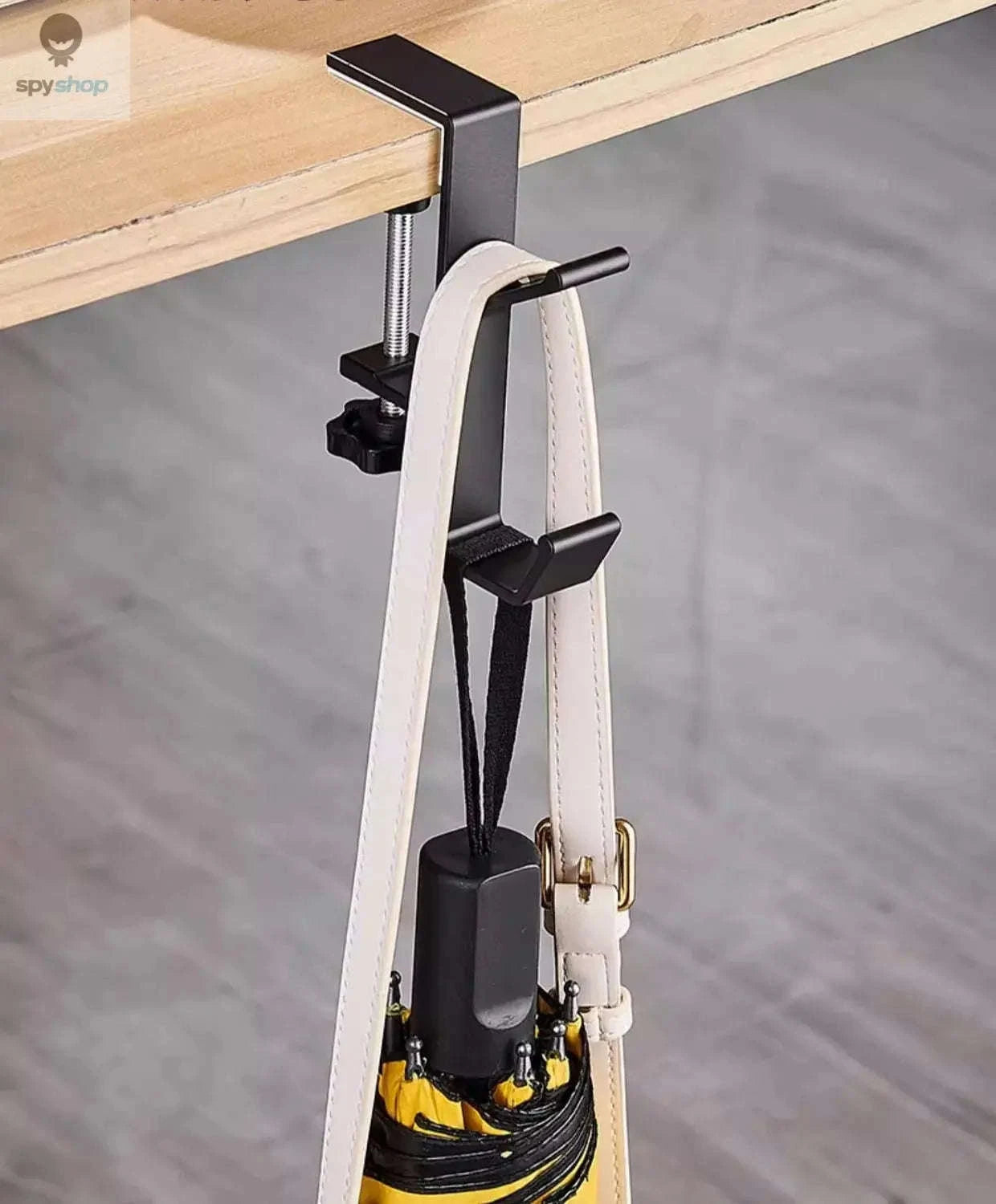 Adjustable Desk Hook – Clamp-On Organizer for Headsets, Bags, and Cables-white3pcs