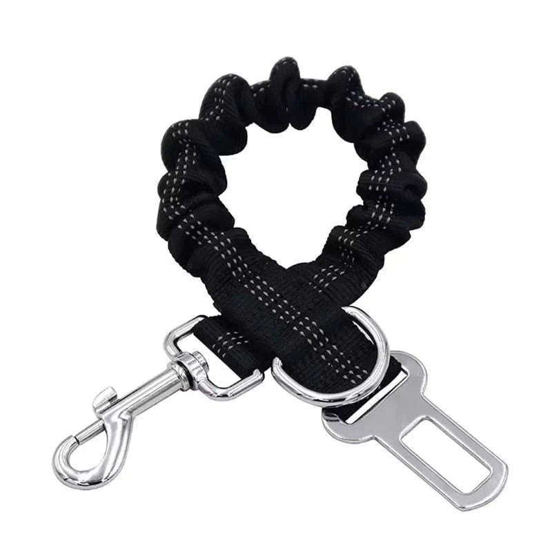 Adjustable Dog Car Safety Belt with Damping and Reflective Line-