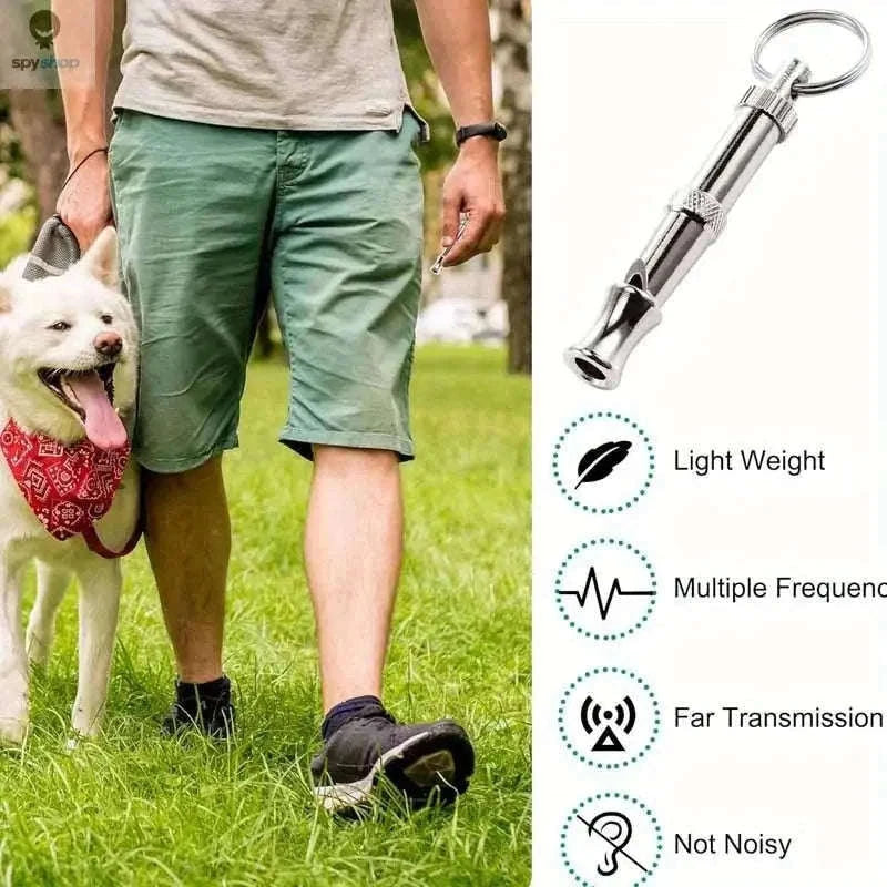 Adjustable Dog Whistle for Bark Control and Recall Training-silver / 2pcs