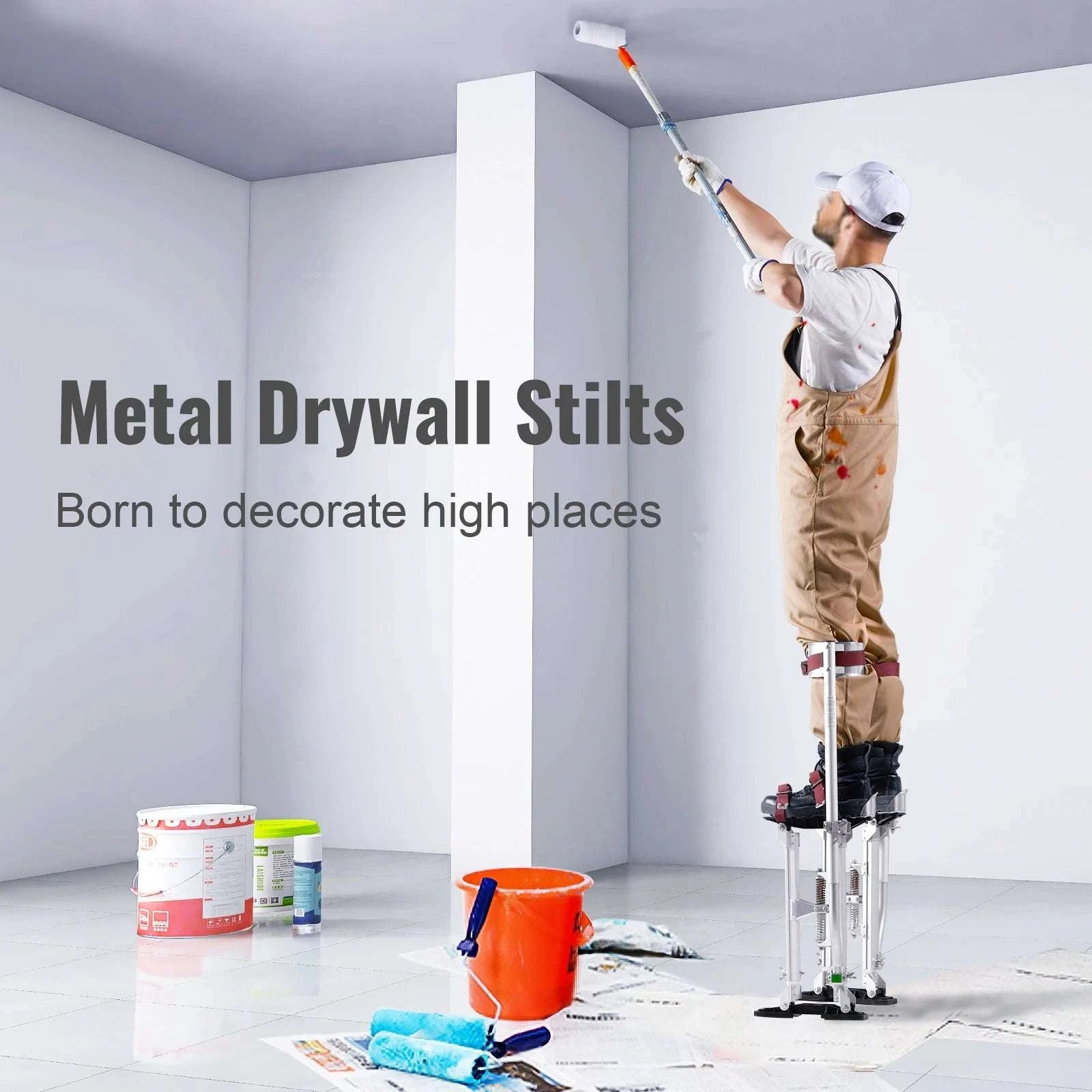 Adjustable Drywall Stilts 18–30" / 36–50" Aluminum Work Stilts-18in / United States