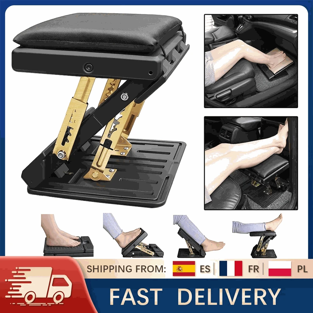 Adjustable Ergonomic Footrest with 4 Levels & Removable Cushion-black / france