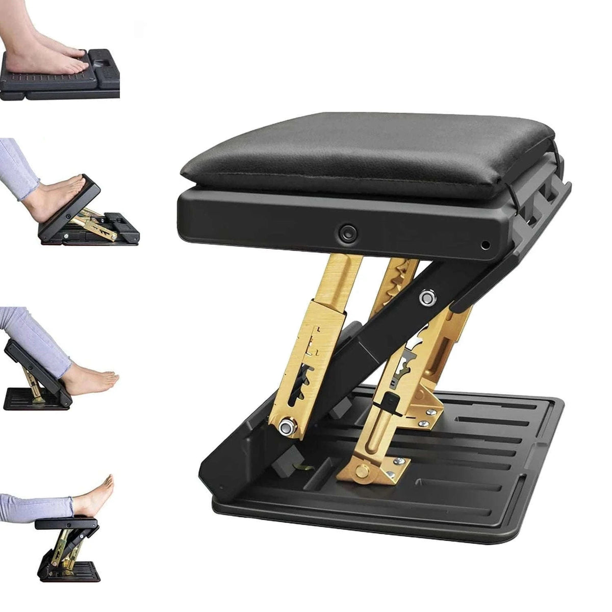 Adjustable Ergonomic Footrest with 4 Levels & Removable Cushion-black / france