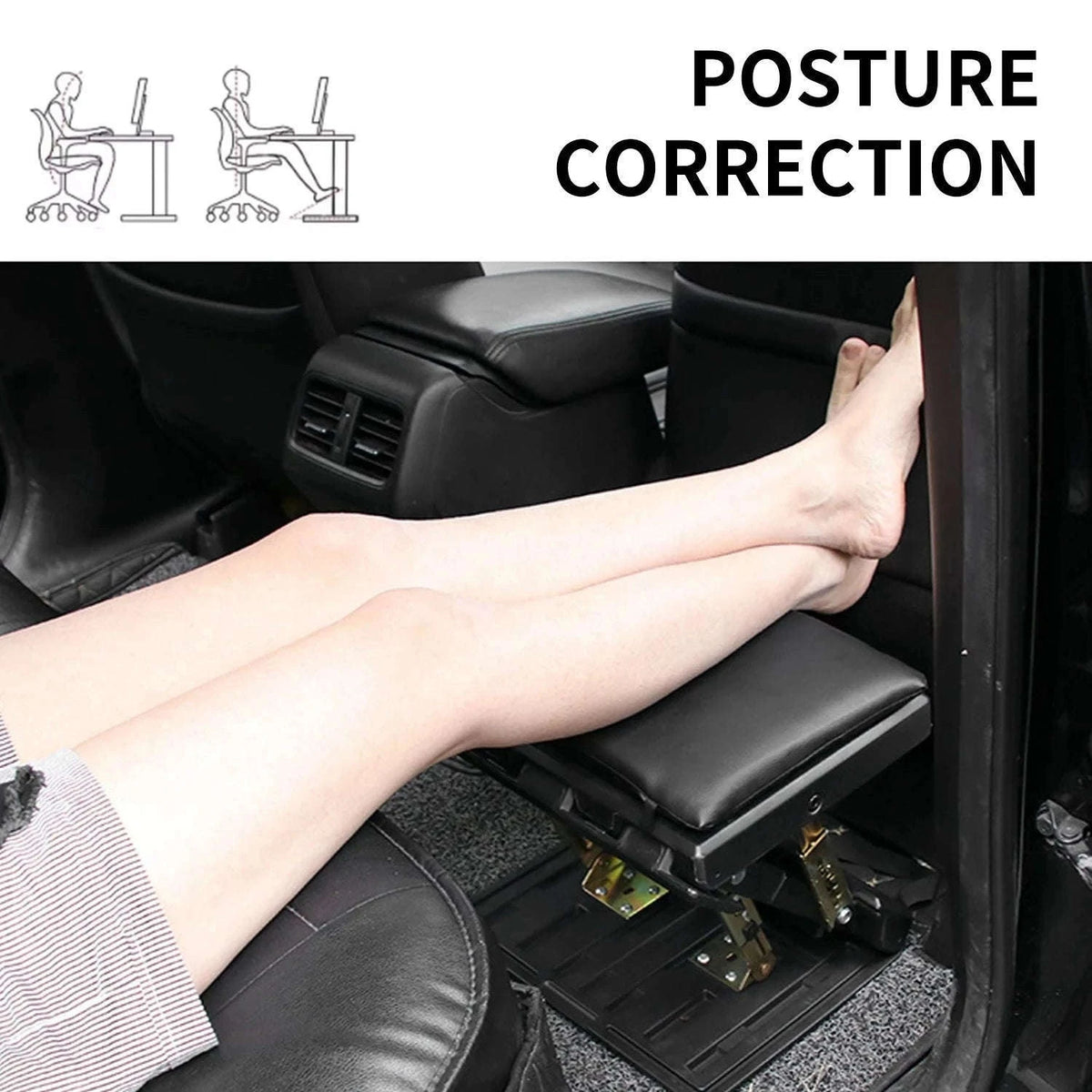 Adjustable Ergonomic Footrest with 4 Levels & Removable Cushion-black / france