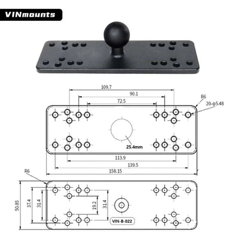 Adjustable Fish Finder Mount Bracket for Boats with Secure Grip-9CM / China Mainland