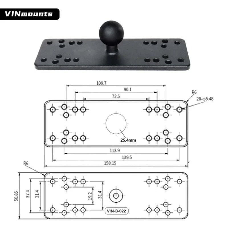 Adjustable Fish Finder Mount Bracket for Boats with Secure Grip-9CM / China Mainland