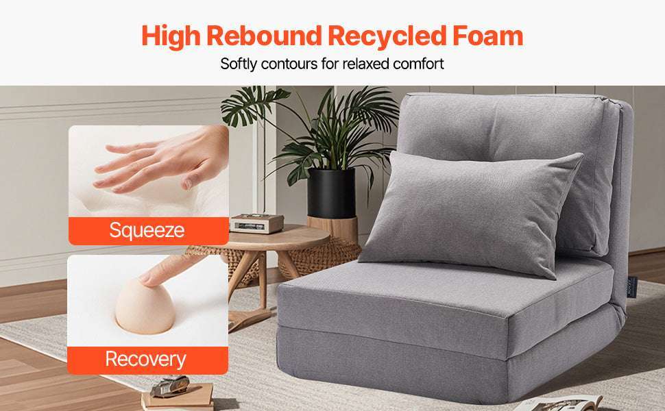 Adjustable Floor Chair with Back Support, Foldable Foam Sofa-
