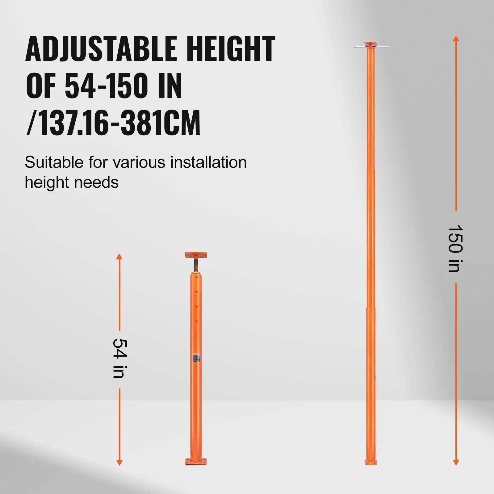 Adjustable Floor Jack Post 54–150 in, 11200 lb Load Capacity-18000lbs 56to100in / UNITED KINGDOM