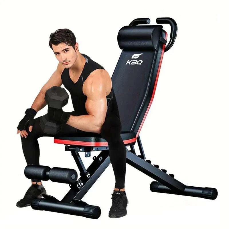 Adjustable Foldable Roman Chair Fitness Bench with Resistance Bands-Exercise bench / United States