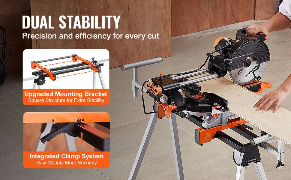 Adjustable Folding Miter Saw Stand with 300–550 lb Capacity-330lbs / france