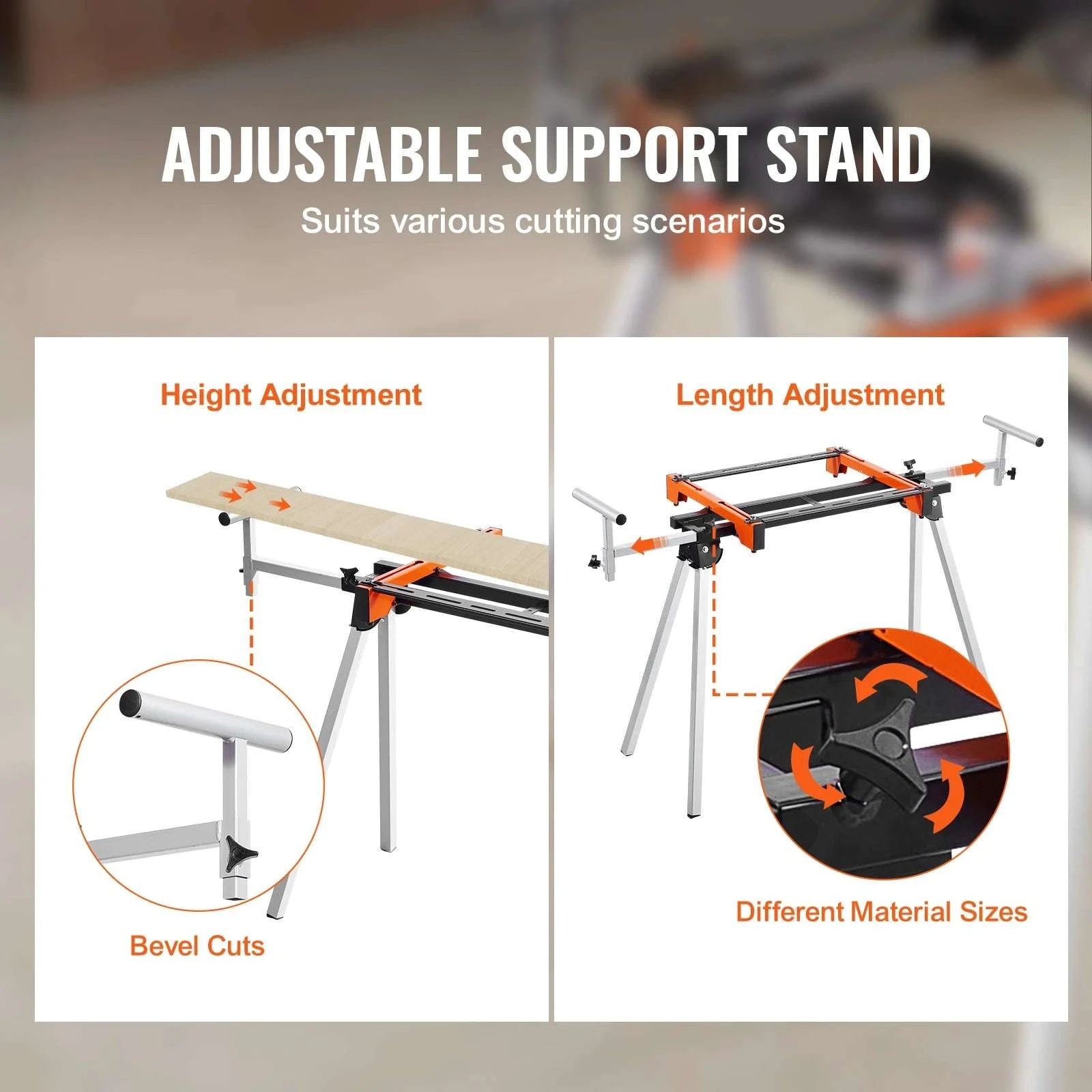 Adjustable Folding Miter Saw Stand with 300–550 lb Capacity-330lbs / france
