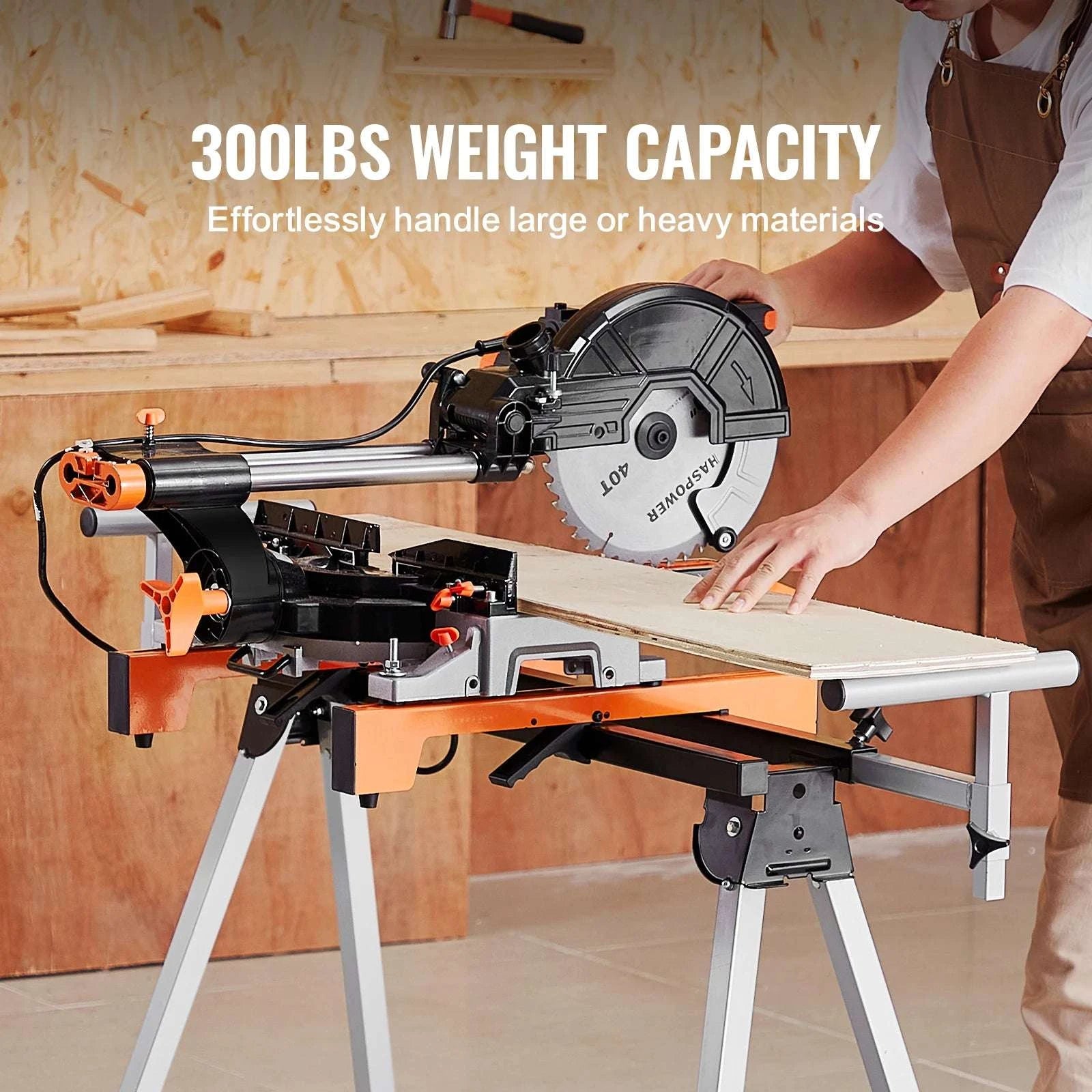 Adjustable Folding Miter Saw Stand with 300–550 lb Capacity-330lbs / france