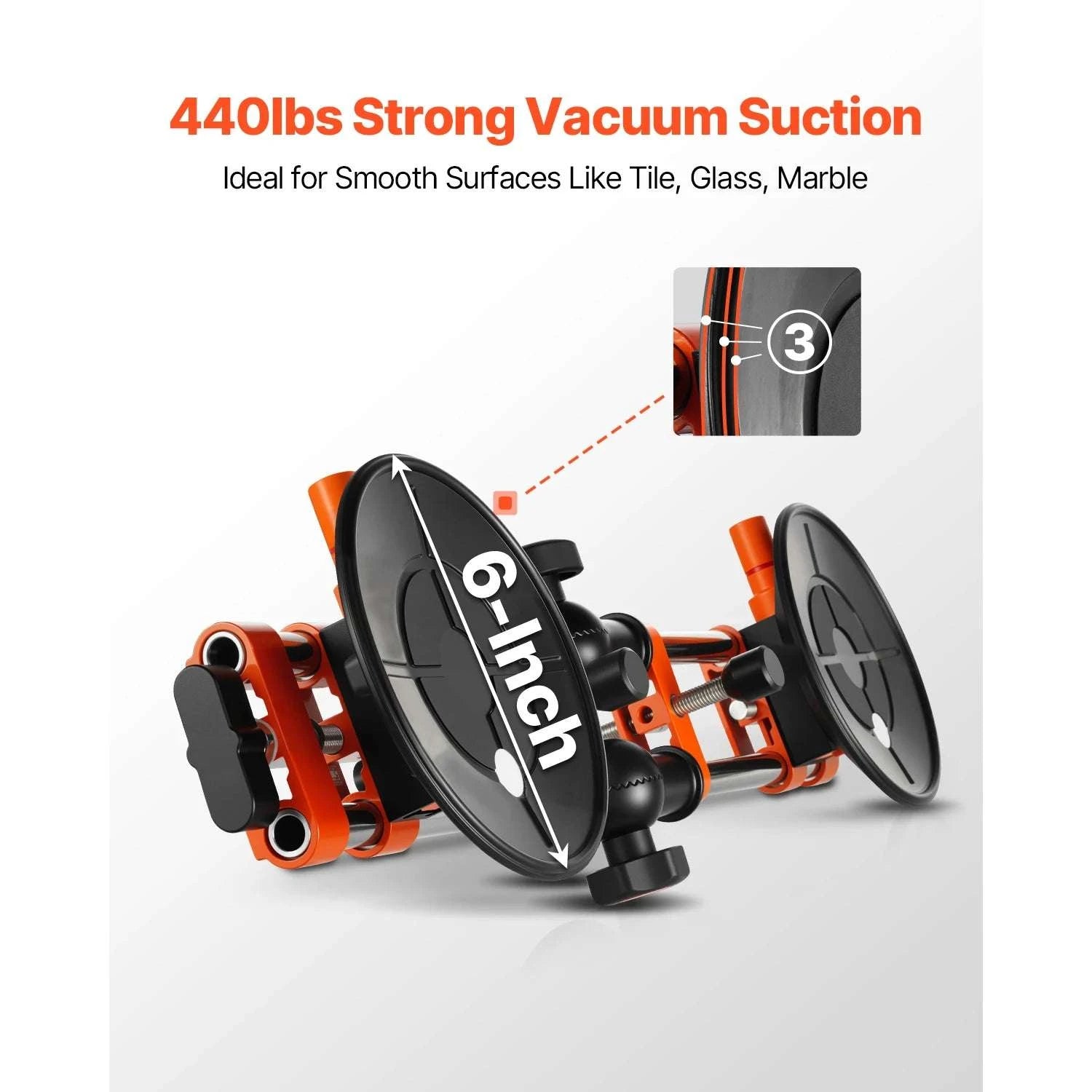 Adjustable Granite Seam Setter 2-Pack with 6in Suction Cups-2 Packs / United States