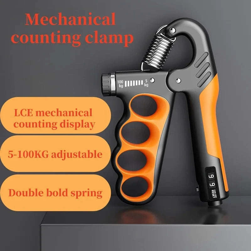 Adjustable Grip Strengthener 5–100kg Hand Gripper-WL-B-orange / CHINA