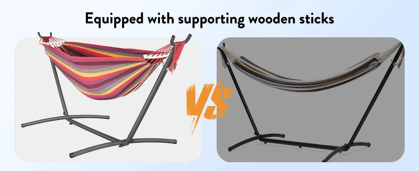 Adjustable Hammock Stand with 600 lb Capacity and Carry Bag-BlackWhite / United States