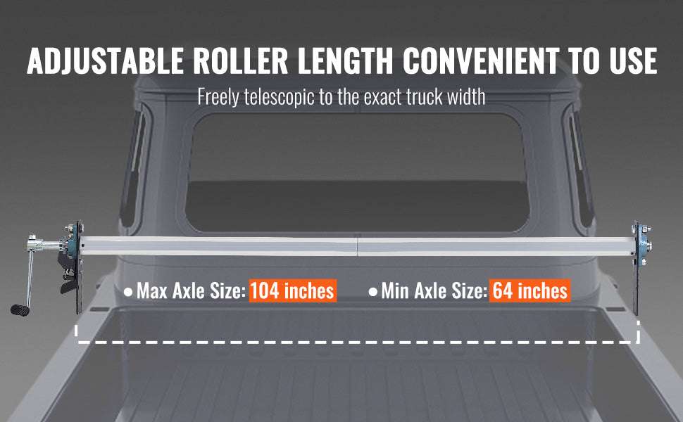 Adjustable Hand Crank Tarp Roller Kit for Trucks 64–104 Inch-United States