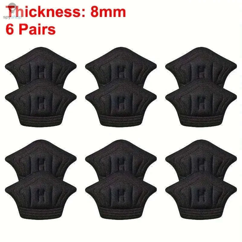 Adjustable Heel Pad Inserts with Cushioning and Custom Fit-3pairs-Black-4mm / One size