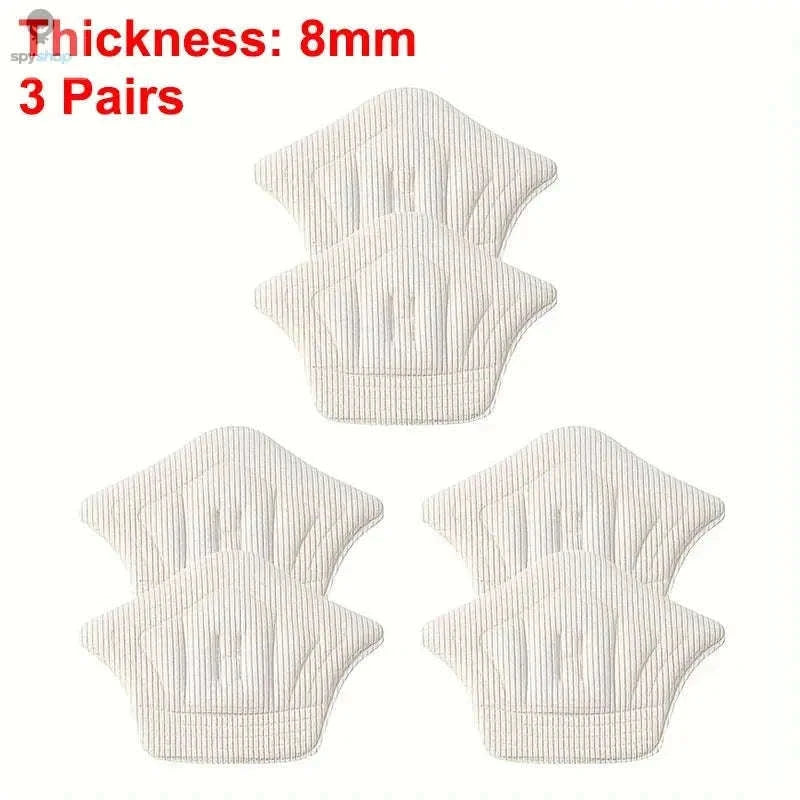 Adjustable Heel Pad Inserts with Cushioning and Custom Fit-3pairs-Black-4mm / One size