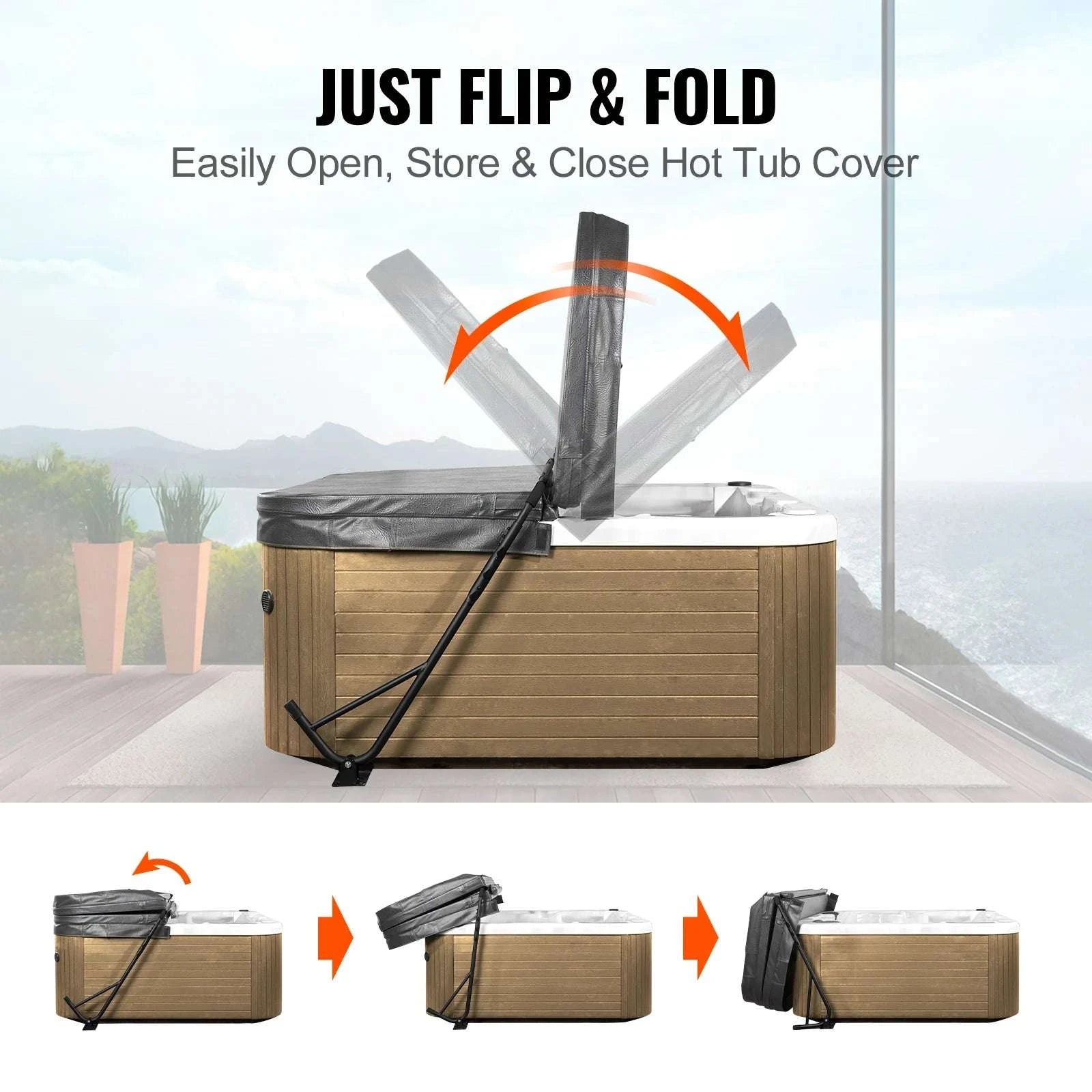 Adjustable Hot Tub Cover Lift for Easy Spa Cover Handling-12.4inch / spain