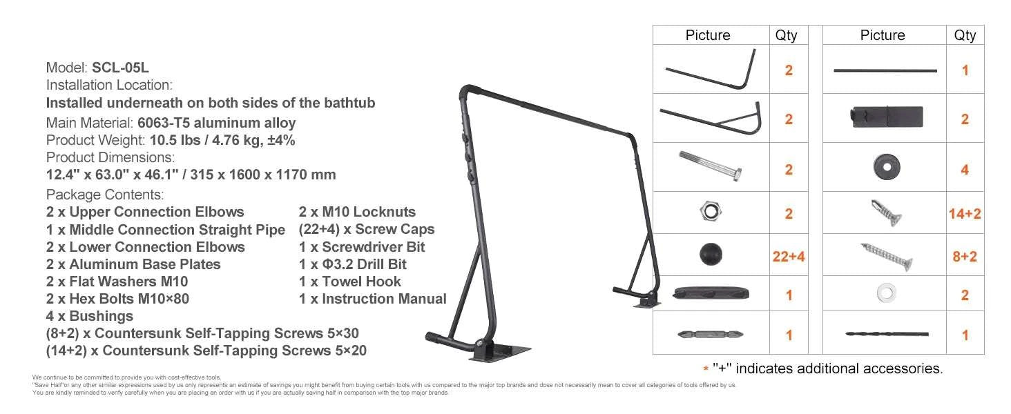 Adjustable Hot Tub Cover Lift for Easy Spa Cover Handling-12.4inch / spain