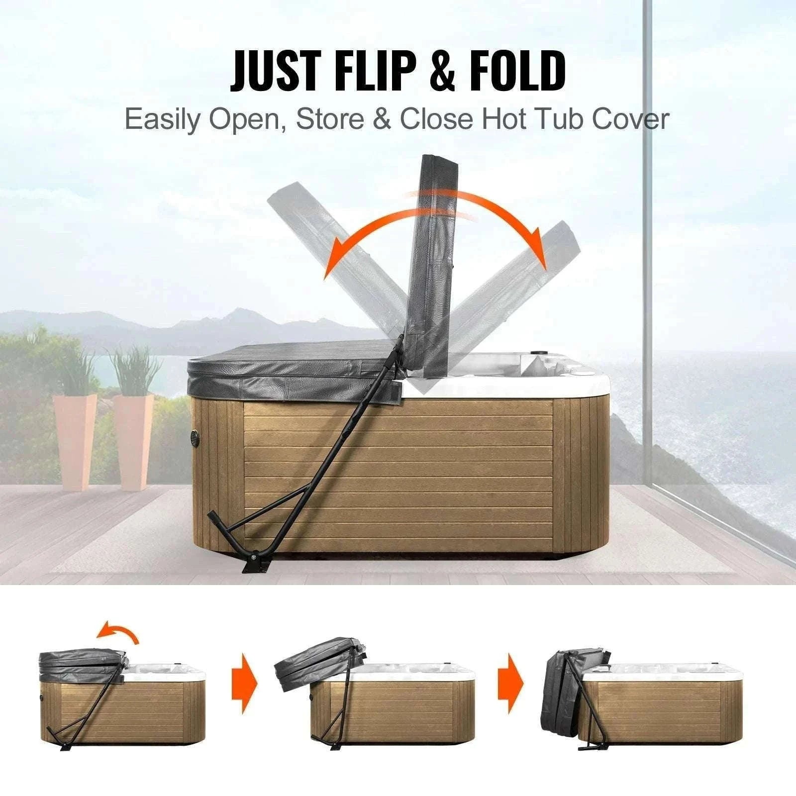 Adjustable Hot Tub Cover Lift for Easy Spa Cover Handling-12.4inch / spain