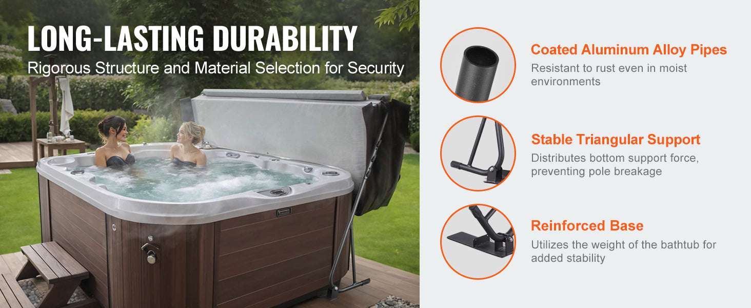 Adjustable Hot Tub Cover Lift for Easy Spa Cover Handling-12.4inch / spain