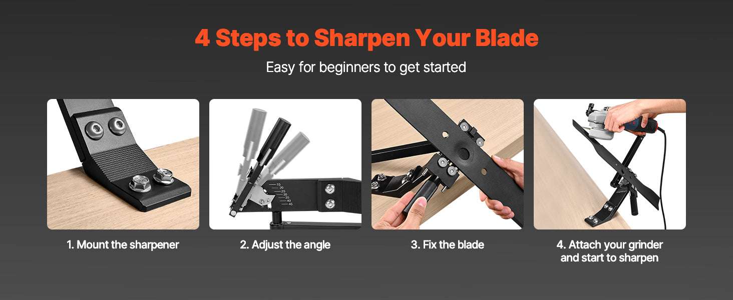 Adjustable Lawn Mower Blade Sharpener 15°–45° for Angle Grinders-12.60x9.84x2.76 in / United States
