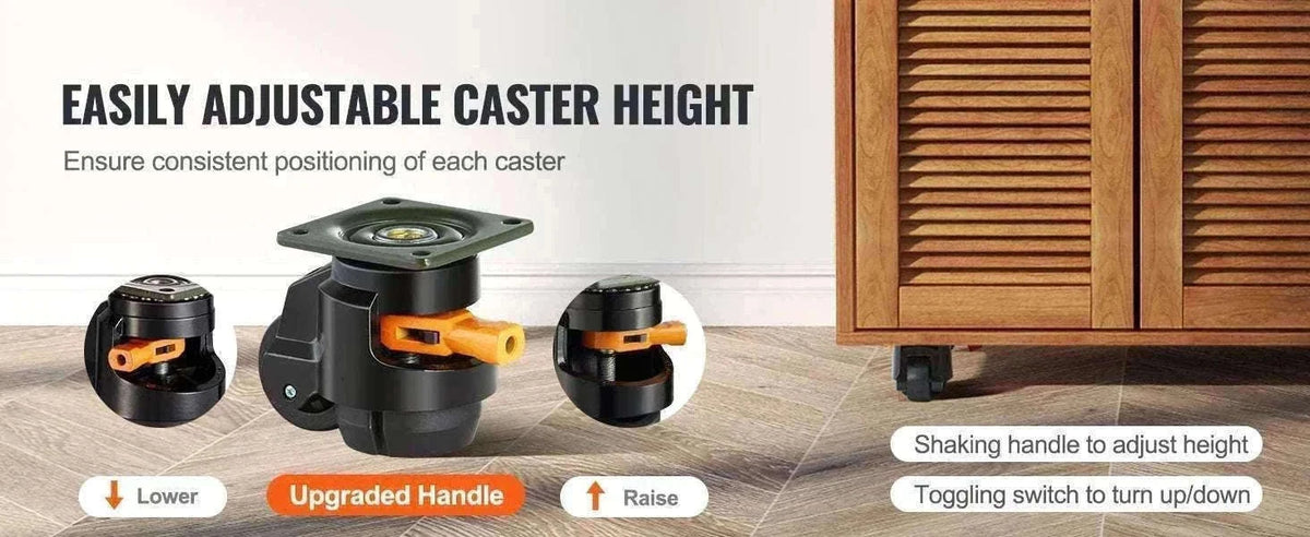 Adjustable Leveling Casters Set of 4 Heavy Duty Swivel Wheels-2.5inch / france