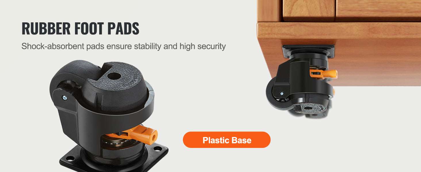 Adjustable Leveling Casters Set of 4 Heavy Duty Swivel Wheels-2in / GERMANY