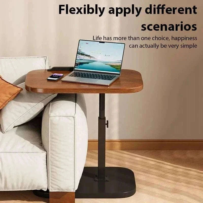 Adjustable Lift Workstation Desk for Small Spaces and Home Office-Walnut