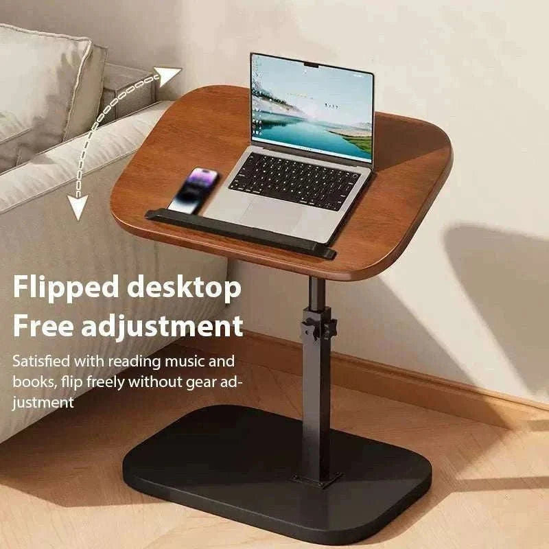 Adjustable Lift Workstation Desk for Small Spaces and Home Office-Walnut