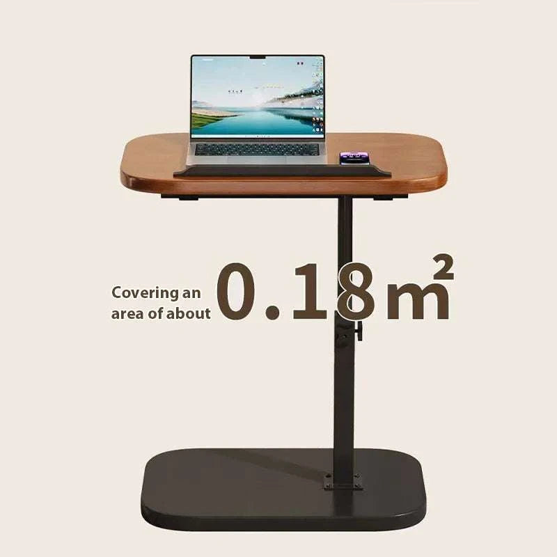 Adjustable Lift Workstation Desk for Small Spaces and Home Office-Walnut